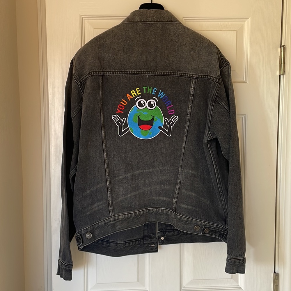 Men’s Balenciaga You Are The World Jean Jacket